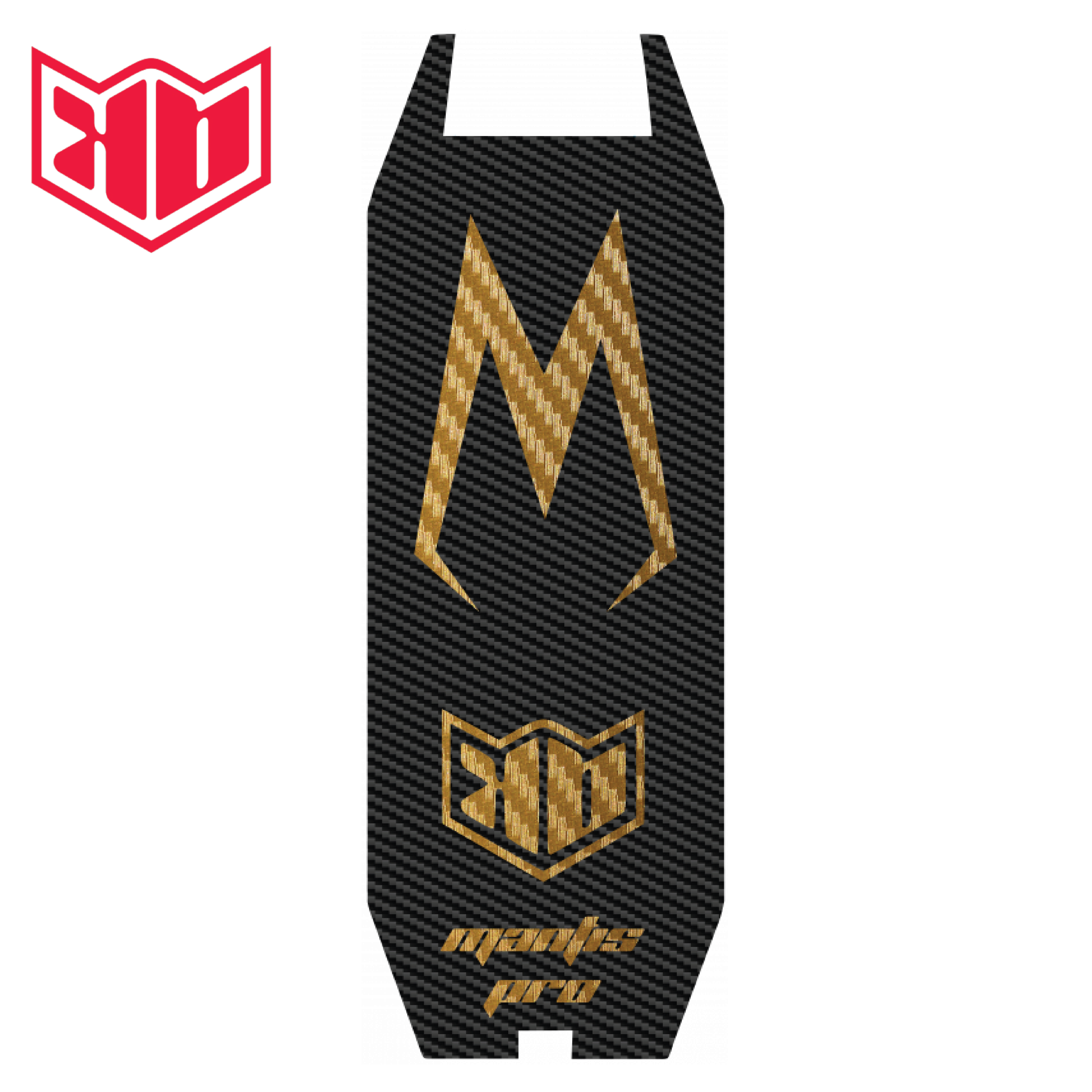 Mantis – Gold Carbon Logo – Berry Boards Ltd – custom scooter 